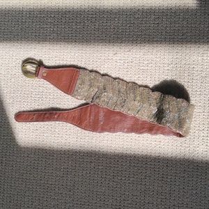 Anthropologie Beaded Leather Belt